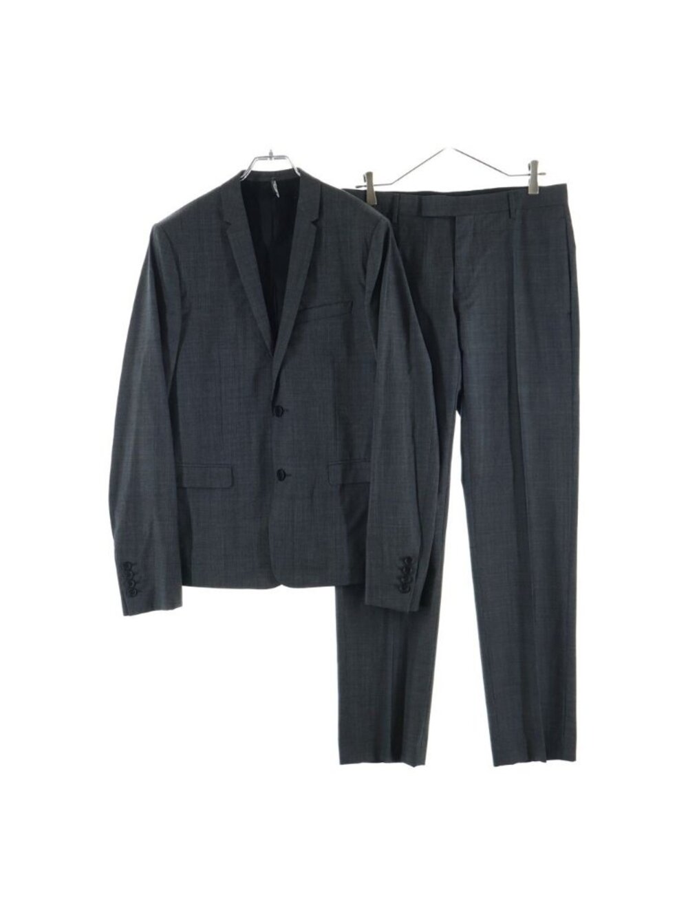 Dior Homme Narrow Lapel Single Tailored Jacket Trousers Pants Set Suit Gray